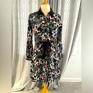 YUMI button down satin dress, size 6